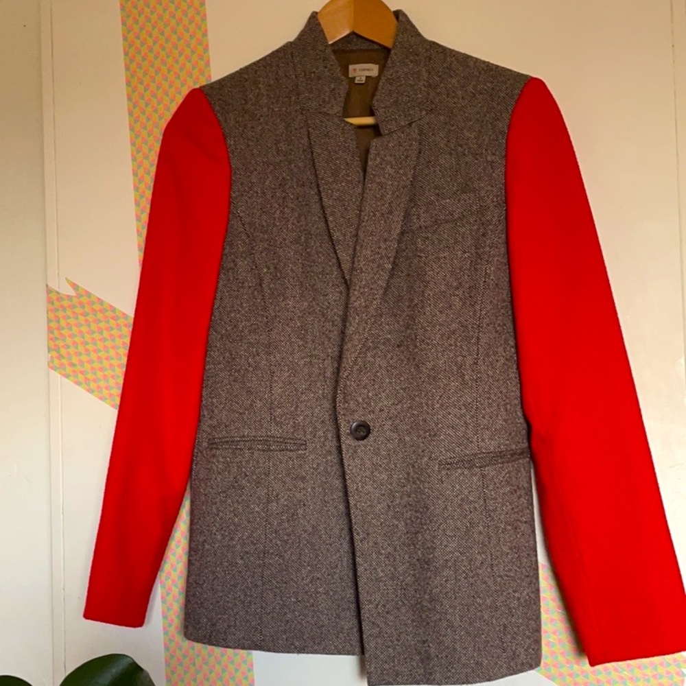 Cremieux tweed and red blazer, size 6.